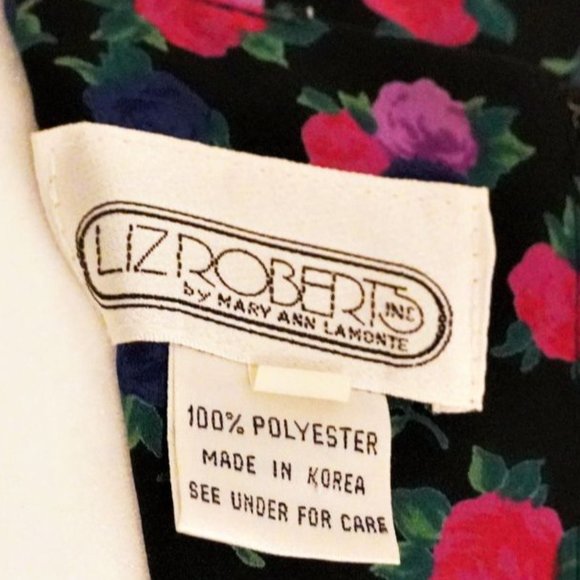 Floral Dress, Flapper Style Shift, Size 14, Rosette Pin, 80s Dress, Pleated Laye - Picture 11 of 15